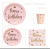 Bronzing Birthday Pink Crown Theme Party Decoration Paper Cup Paper Pallet Tissue Birthday Gathering Party Decoration