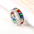 Open Mouth European and American Style Ring High-Grade INS Trendy Rainbow Rhinestone Special-Interest Design Personalized Index Finger Ring Female Adjustable