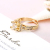 2021 New Korean Version of Chanel's Style Zircon Flower Ring Personality Simple and Light Luxury Gold Plated Cold Wind Open Ring