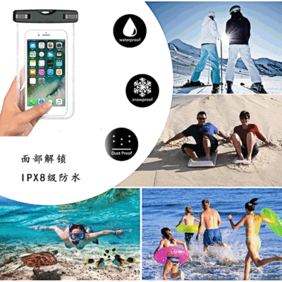 Cross-Border Wholesale Outdoor Mobile Phone Waterproof Bag Support Customized Fully Transparent Diving Waterproof Bag Outdoor Swimming Waterproof Bag