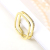 Small Square Ring Open Ring Female Fashion Exquisite Light Luxury Minority Design Square High Sense Ring Double-Layer Simplicity