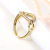 Gold-Plated Japanese and Korean Sweet Zircon Micro-Inlaid Geometric Hollow Open-End Adjustable Ring Index Finger Ring Female Ring Bracelet