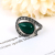 European and American Retro Court Ethnic Style Imitation Thai Silver Diamond Emerald Decorative Ring Female Water Drop Creative Shape Ring