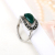 European and American Retro Court Ethnic Style Imitation Thai Silver Diamond Emerald Decorative Ring Female Water Drop Creative Shape Ring