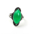 New Retro Noble Temperament Simulation Green Chalcedony Garnet Big Stone Ring Female Imitation Thai Silver Popular Ring