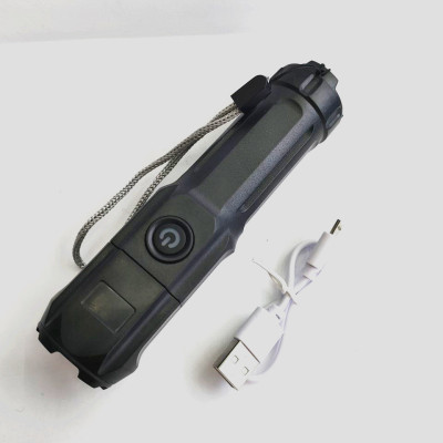 Cross-Border Aluminum Alloy Led Power Torch Built-in Battery USB Charging XPe Power Torch
