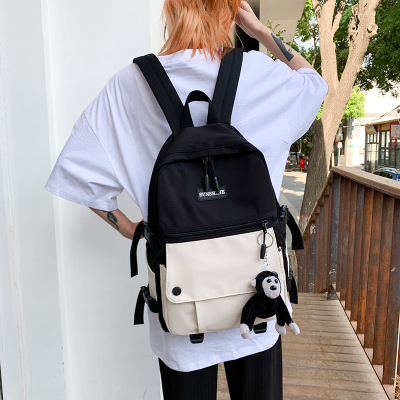 Schoolbag Fashion Simple Unisex Backpack Trendy Simple Outdoor Travel Bag Large Capacity Campus Student Shoulder Bag