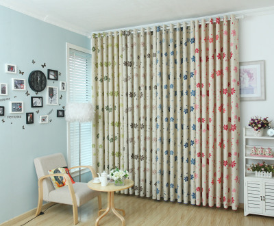 Factory Direct Sales Modern Simple Printing Curtain High Shading Taobao Tmall Hot Sale Support Zero Cut-Sevenleaf