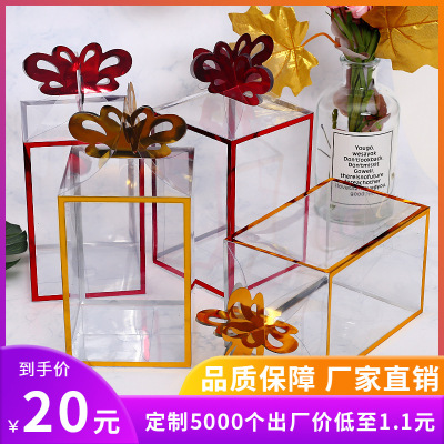 Wholesale PVC Plastic Packing Box Gift Candy Flowers Wedding Candy Wedding Box Spot Transparent Environmental Protection Gilding
