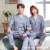 Autumn New Silk Ice Silk Cardigan Couple Pajamas Satin Chiffon Casual Simple Homewear Two-Piece Suit