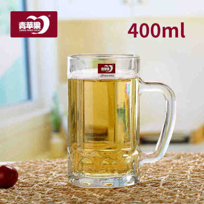 Green Apple Authentic Transparent Thickened Lead-Free Glass with Handle Multifunctional Juice Beer Mug Cold Water Beer Handle Cup