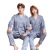 Autumn New Silk Ice Silk Cardigan Couple Pajamas Satin Chiffon Casual Simple Homewear Two-Piece Suit