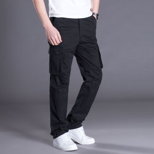 2023 autumn straight outdoor sports casual pants plus size loose multi-pocket cargo pants men‘s pants new