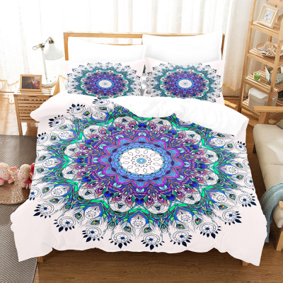 Exclusive for Cross-Border Bohemian Style Beddings down Quilt Cover Quilt Sheet Three-Piece Set to Figure One Customization