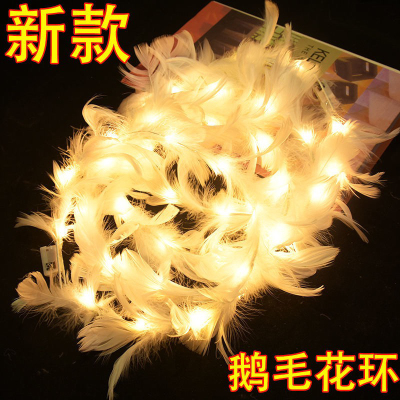 New Fairy Luminous Feather Goose Feather Garland Rabbit Ears Internet Celebrity Night Market Push Flash Headdress Push