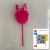 South Korea Stationery Creative Colorful Gold Powder Rabbit Ear Fuzzy Ball Hanging Pen Colorful Hair Ball Pendant Ballpoint Pen Prize