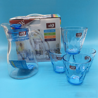 Green Apple Heat-Resistant Glass Crystal Color Drinking Ware Five-Piece Glass Cold Water Pot Set Promotional Gifts