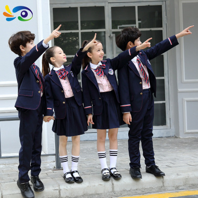 Children's School Uniform Spring and Autumn New British Style School Uniform Business Attire Boys and Girls Suit Business Attire Dress Cz406