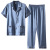 Pajamas Men's Ice Silk Summer Short Sleeve Trousers Cardigan Artificial Silk Fashion Home Wear Loose Artificial Silk Suit
