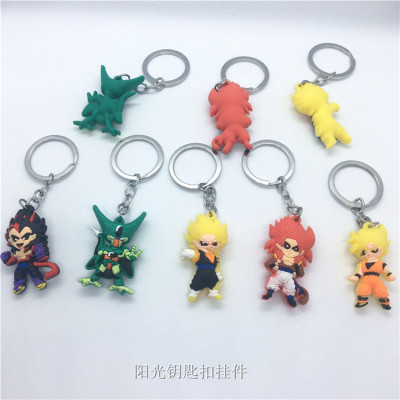Cartoon Anime Dragon Ball Silicone Doll Keychain Pendant Cute PVC Car Key Chain Bag Ornaments