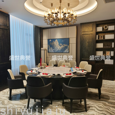 Ganzhou International Hotel Solid Wood Dining Table and Chair Customized Hotel Compartment Solid Wood Dining Chair