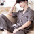 New Artificial Silk Men's Pajamas Men's Summer Short-Sleeved Trousers Ice Silk plus Size Youth Middle-Aged Summer Loungewear Suit