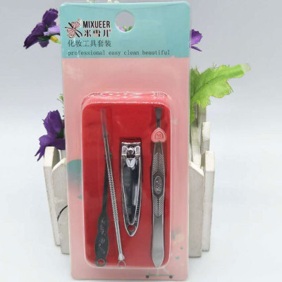 Factory Direct Sales Michelle Manicure Set Stainless Steel Nail Clippers Pimple Pin Earpick Eye Tweezer Beauty Tools
