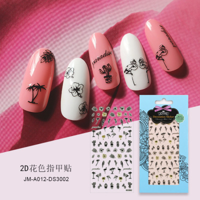 Joyme Manicures Decoration Nail Sticker Pink Bird Nail Stickers Simple Style Japanese Cute Sticker Factory Direct Sales