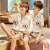 Couple Pajamas Women's Summer Short Sleeve Ice Silk Thin Cute Summer Silk Men's Loose plus Size Homewear Suit