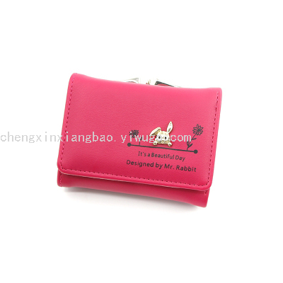 Trendy Women's Bags Women's Wallet Three-Fold Wallet Women's Wallet Coin Purse Card Holder Clutch Photo Holder