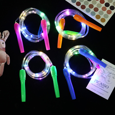 LED Skipping Rope Children's Jumping Rope Colorful Flash New Skipping Rope Sports Fitness Night Market Stall Wholesale Supply