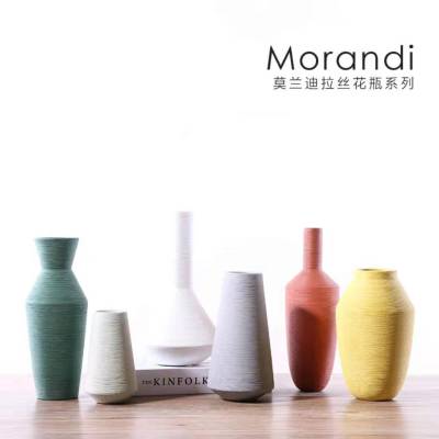 Creative Morandi Ceramic Vase Living Room Villa Designer Soft Ornaments