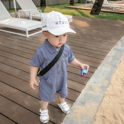 Internet Celebrity Super Cute Baby Clothes Thin Children's Clothing Baby Summer Clothing Cowboy Siamese Clothes Boys Cute Crawling Suit Summer