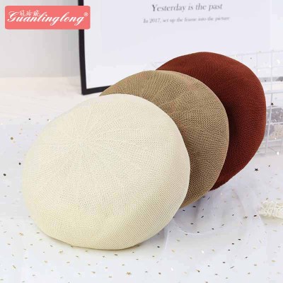 21 New Cotton and Linen Japanese Style Breathable Beret Painter Cap Spring and Summer New Fashion Hat Children