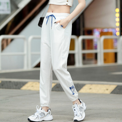 Sports Pants Female Spring and Summer 2021 Ankle-Tied AE Slimming Small Sweatpants Fashionable Casual Pants Women's Loose Comfort Trend