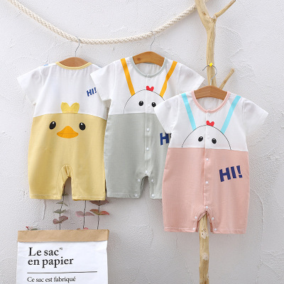 Spring and Summer New Thin Baby Jumpsuit Newborn Clothes Short Sleeve Romper Baby Going out Clothes Baby Clothing