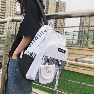 Backpack Women's 2019 New Schoolbag Korean Harajuku Ulzzang Fresh All-Matching Simple Oxford Cloth Backpack