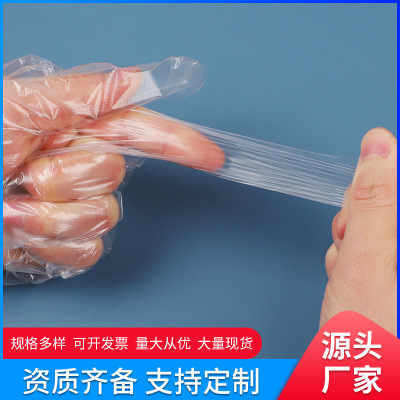 Disposable Gloves Catering Food Household Transparent PE Gloves Plastic Thin Kitchen Edible Sanitary Gloves Wholesale