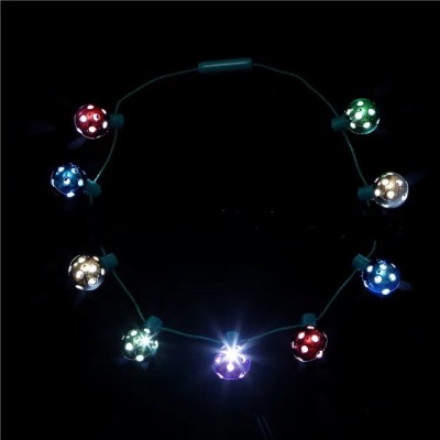2021ld Luminous Nine Lights Disco Ball Party Christmas Holiday Decoration Flash Necklace Luminous Toys Hot Sale