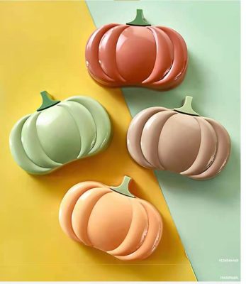 Creative Soap Holder Personalized Cute Pumpkin Soap Box Bathroom with Lid Drain Storage Box Home Cartoon Soap Holder