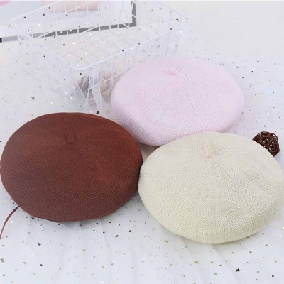 21 New Spring/Summer Beret Hat for Women Fashion Sweet Japanese and Korean Breathable Painter Cap Pumpkin Hat Mob Cap