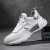 Men's Shoes Genuine Leather Spring and Summer New First Layer Cowhide Height Increasing Insole Men's Casual Sports White Shoes Perforated Breathable Daddy