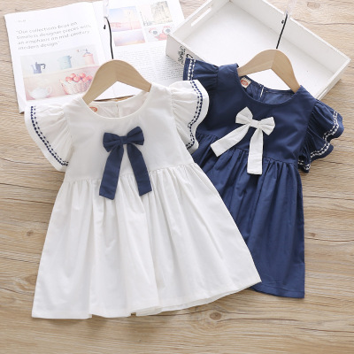 Kt2024 Girls' Summer Dress 2020 New Children's Clothing Korean Style Lady Style Dress Small and Older Children's Dresses Women's