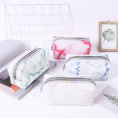 Cross-Border E-Commerce New Marbling Pu Cosmetic Bag Small Portable Clutch Large Capacity Cosmetics Bag Pencil Case