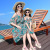 New Parent-Child Clothing Summer Clothing Seaside Holiday Family Pack off-the-Shoulder Mid-Length Bohemian Dress