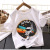 Boy's Short-Sleeved T-shirt 2021 Summer New Children's Medium and Large Children's Thin Stretch Casual Undershirt Western Style Printed Tide