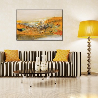 Living Room Restaurant Decoration Painting Hotel Hotel Homestay Engineering Oil Painting with Painting Frameless Painting Customizable Specifications and Outer Frame