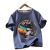 Boy's Short-Sleeved T-shirt 2021 Summer New Children's Medium and Large Children's Thin Stretch Casual Undershirt Western Style Printed Tide