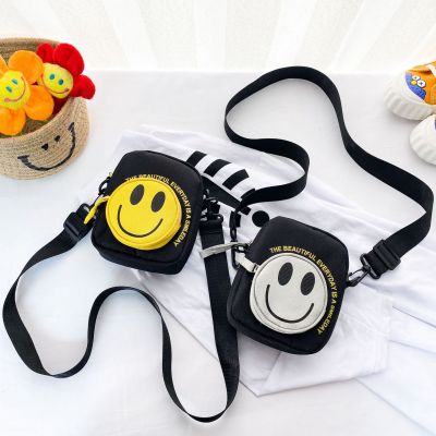 Cartoon Smiley Face Children's Bags Fashion Casual Children Children's Bags Bag Crossbody Bag Nylon Printed Children's Shoulder Small Square Bag