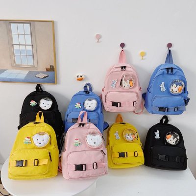 Korean Style 2021 Summer New Children's Bags Oxford Cloth Plush Rabbit Puppy Backpack Kindergarten Children Schoolbag